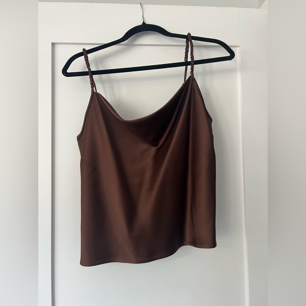 Nanushka Chocolate Brown Camisole Top size L